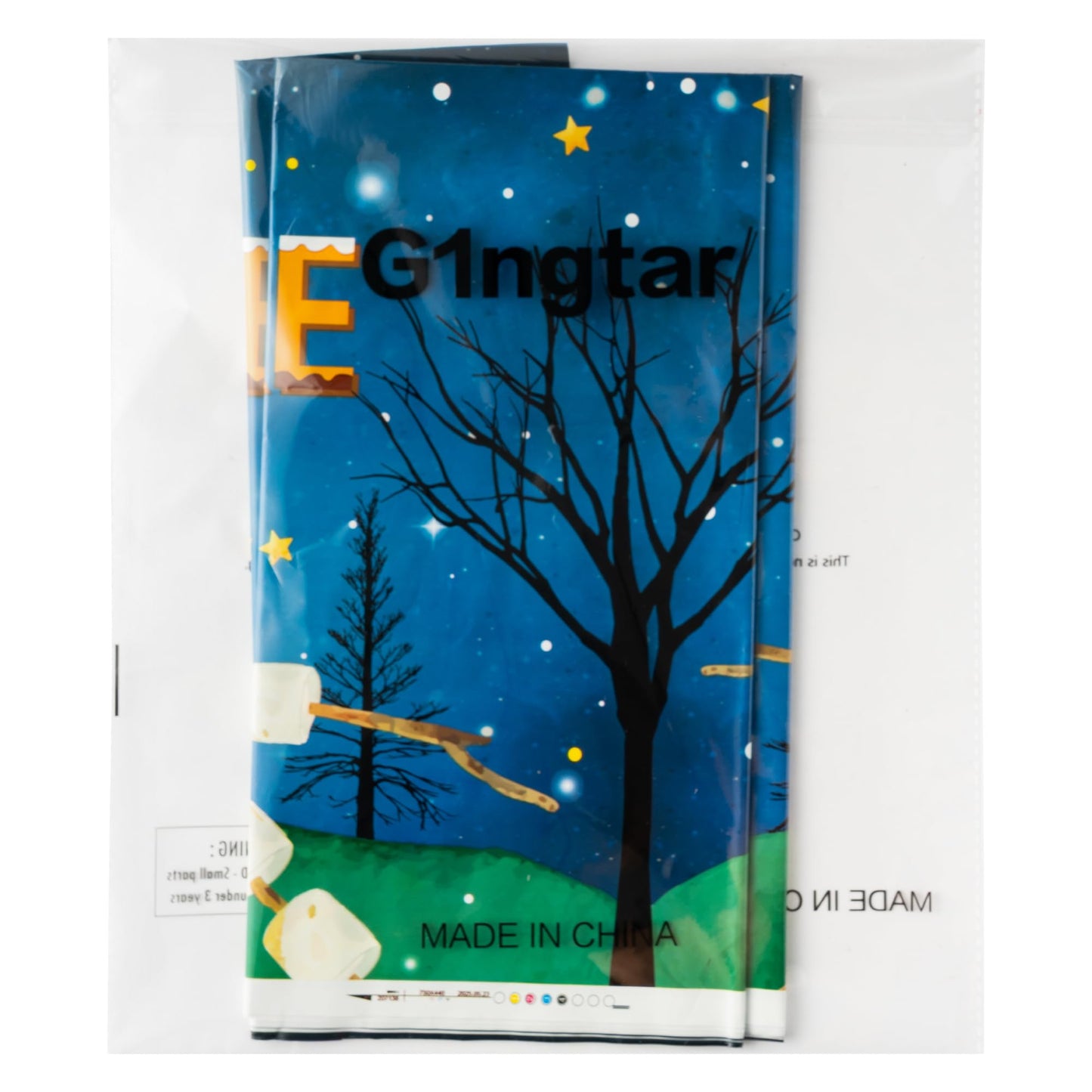 G1ngtar 3Pcs S’Mores Camping Love Fun Party Tablecloths Disposable Plastic Waterproof Rectangular Table Covers Camp Night Campfire Christmas Baby Shower Party Decoration Supplies, 86.6"x51.2"
