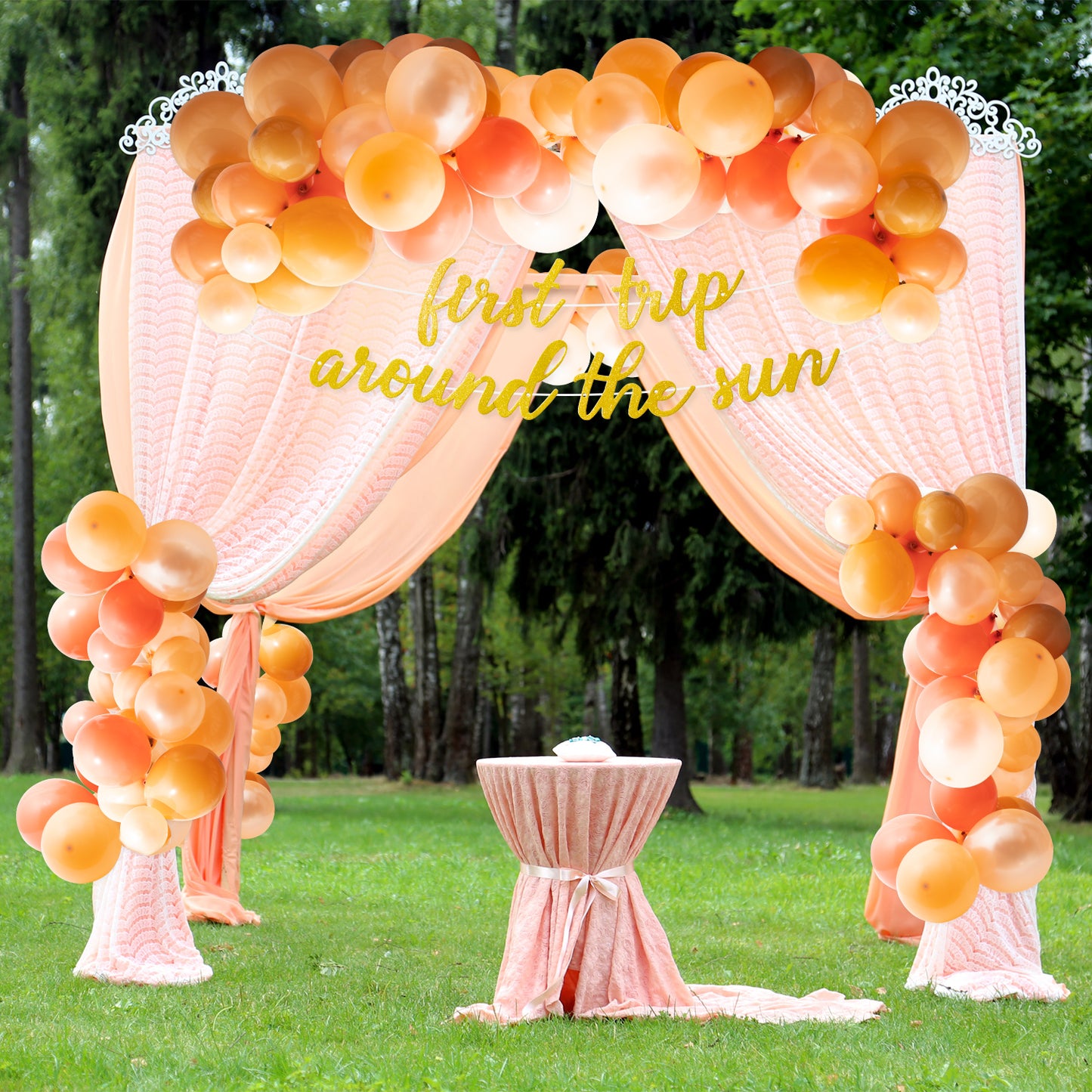 G1ngtar 117Pcs First Trip Around the Sun Birthday Decorations Bohemian Hippie Muted Boho Sun Glitter Banner Latex Balloons Arch Garland Kit Sun Theme 1st Birthday Baby Shower Supplies for Boys Girls