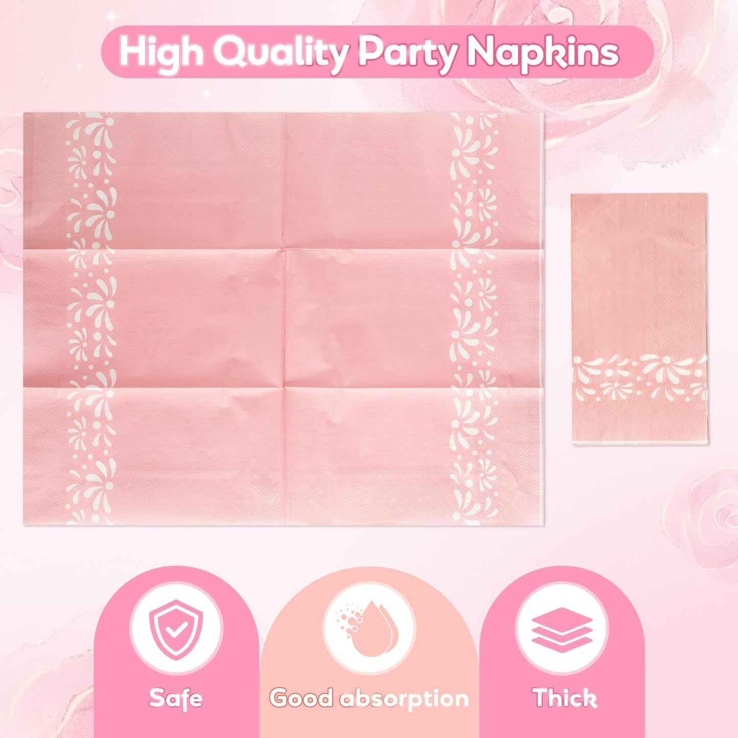 G1ngtar 96Pcs Pink Platos De Barro Mexicanos Cielito Lindo Terracotta Clay Party Plates Supplies Tableware Decorations Disposable Paper Plates Napkins Forks for Birthday Baby Shower, Serves 24