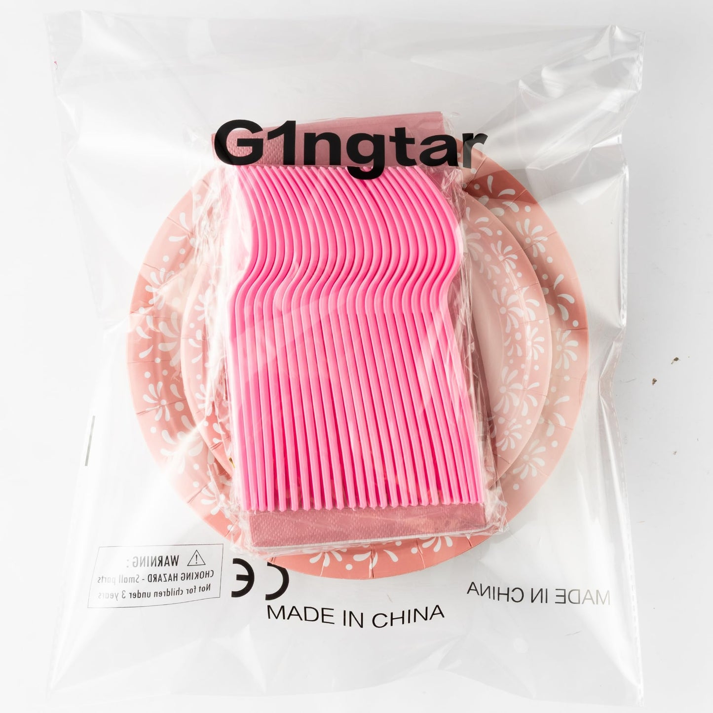 G1ngtar 96Pcs Pink Platos De Barro Mexicanos Cielito Lindo Terracotta Clay Party Plates Supplies Tableware Decorations Disposable Paper Plates Napkins Forks for Birthday Baby Shower, Serves 24