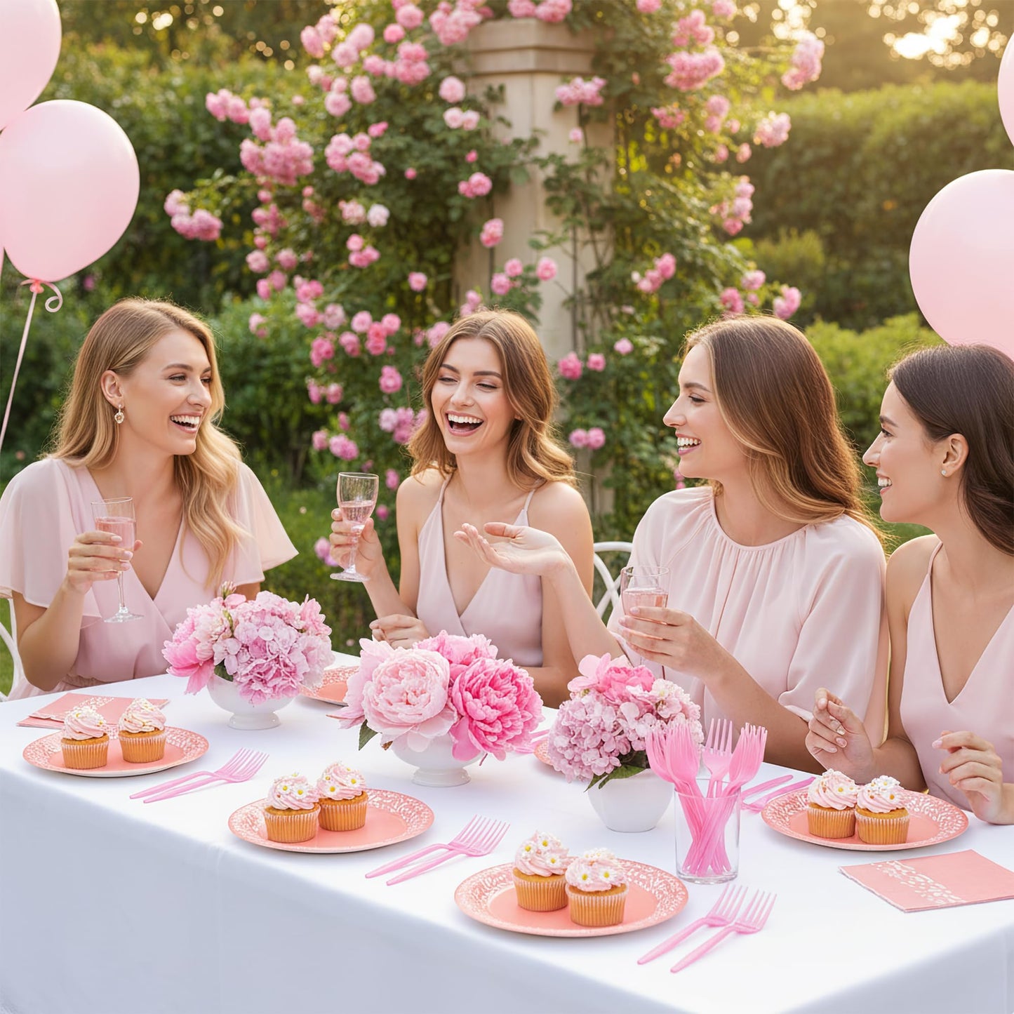 G1ngtar 96Pcs Pink Platos De Barro Mexicanos Cielito Lindo Terracotta Clay Party Plates Supplies Tableware Decorations Disposable Paper Plates Napkins Forks for Birthday Baby Shower, Serves 24