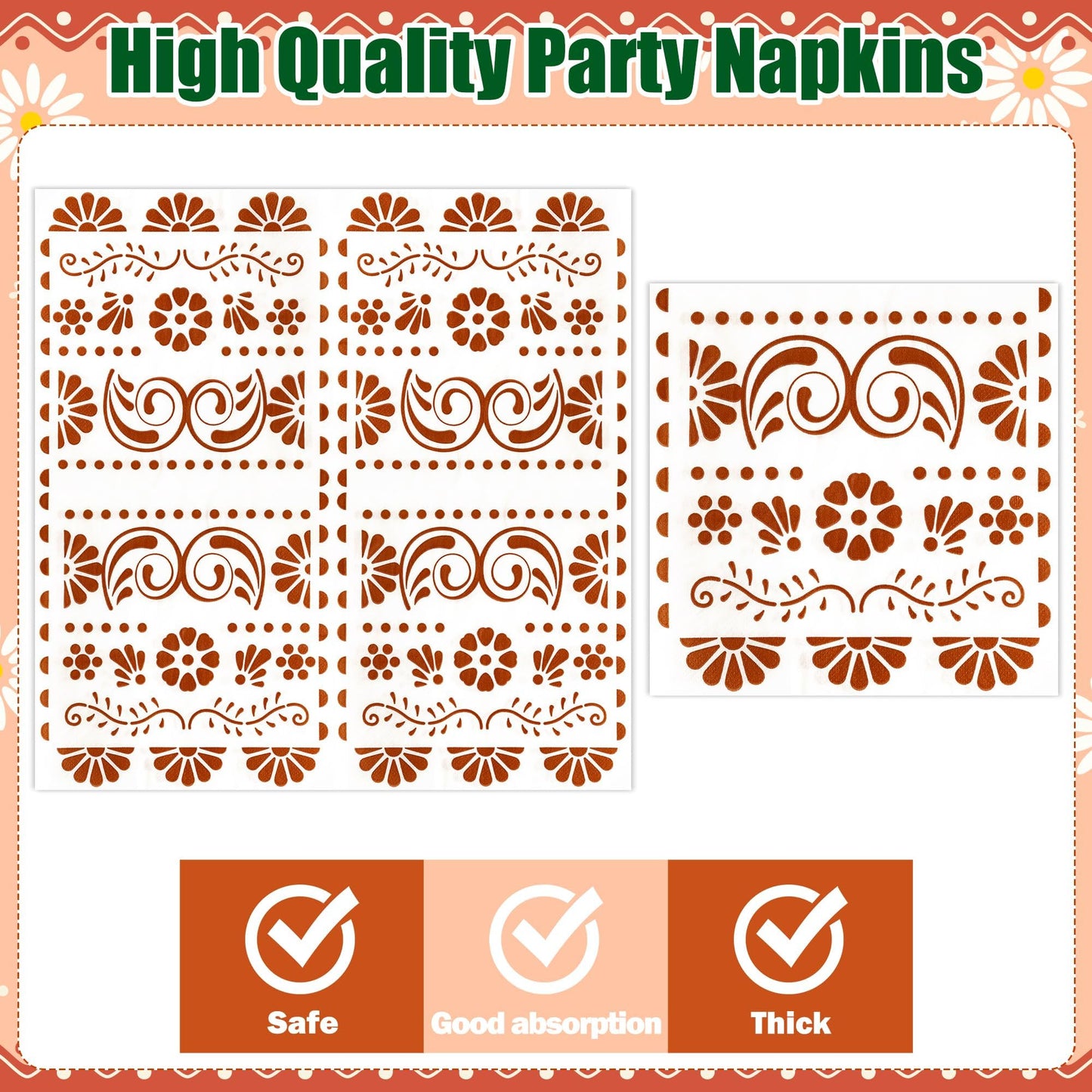 G1ngtar 96Pcs Platos De Barro Mexicanos Cielito Lindo Terracotta Clay Party Plates Supplies Tableware Decorations Disposable Paper Plates Napkins Forks for Birthday Wedding Baby Shower, Serves 24