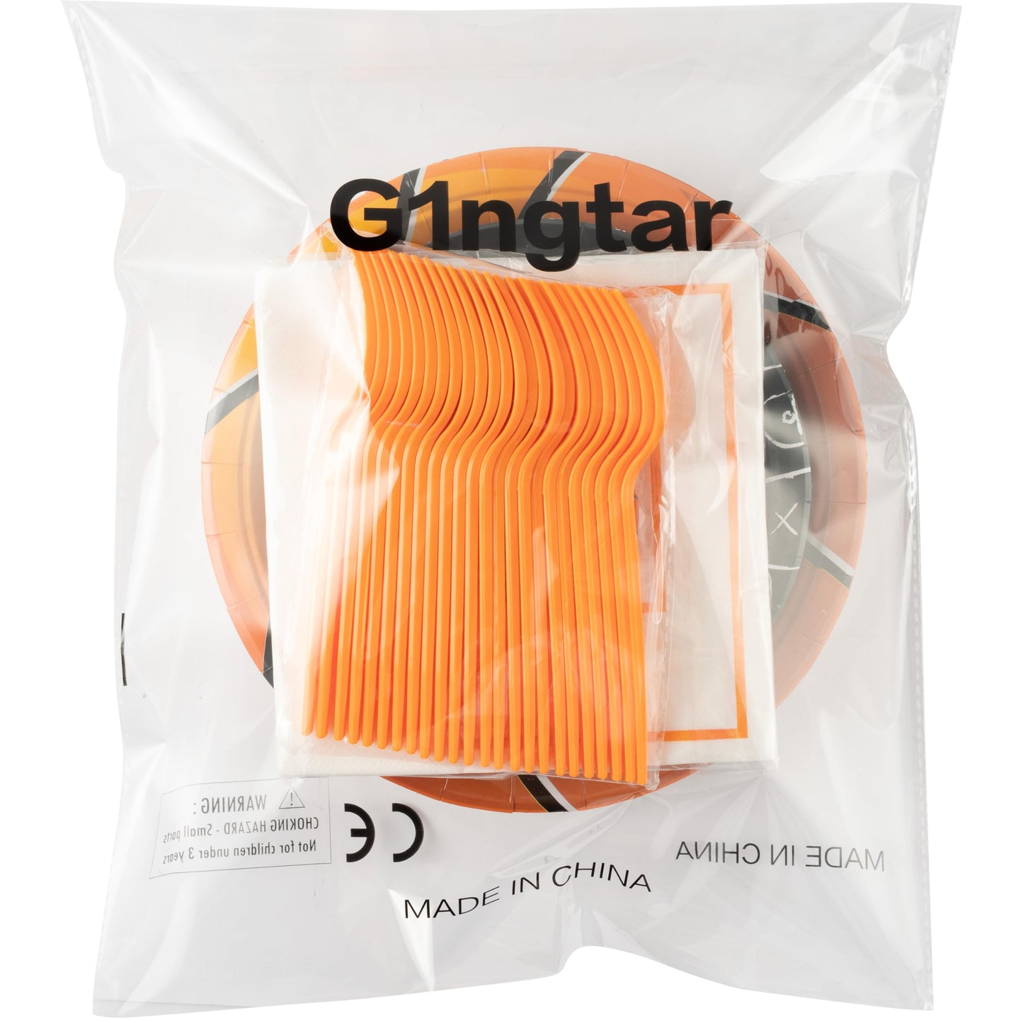G1ngtar 96Pcs Basketball Party Plates Supplies Sports Theme Tableware Decorations Disposable Paper Plates Napkins Forks for Kid Birthday, Serves 24