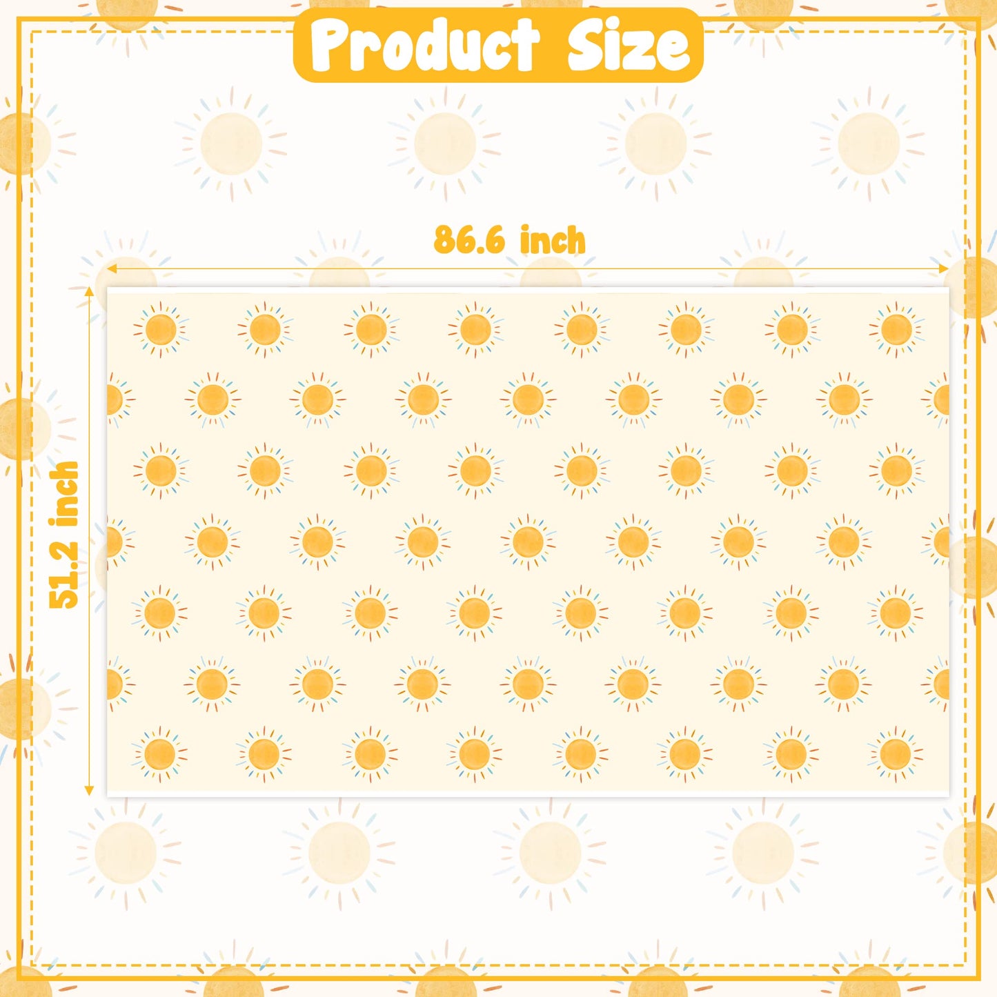 G1ngtar 6Pcs Retro Boho Sun Birthday Here Comes The Son Party Tablecloths Disposable Plastic Waterproof Rectangular Table Covers First Trip Around The Sun Party Decorations Supplies, 86.6"x51.2"